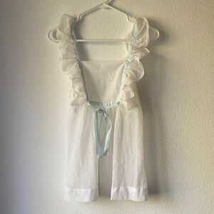 Vintage Gossard Artemis White & Blue Women's Chemise Babydoll Slip Cottage Core